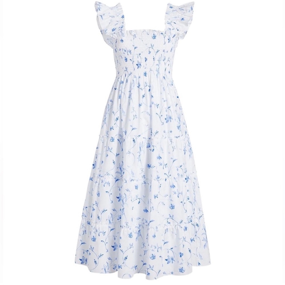 Hill House Nap Dress Blue Botanical M